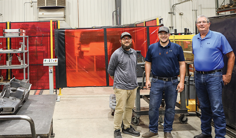 Left to right: Dustin Miller, manufacturing engineer; Nick Pohlman, production supervisor; Kurt Schrom, CEO