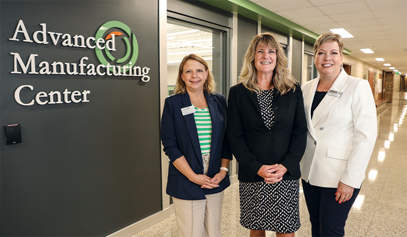 Left to right: Jennifer Erickson, dean of business, IT, education & customized training, St. Cloud Technical & Community College (SCTCC); Lori Kloos, president, SCTCC; and Cathy Mehelich, economic development director, St. Cloud